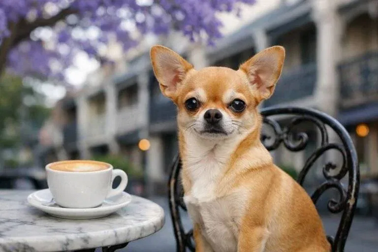 Chihuahua Smooth Fawn Coat Portrait At Sydney Paddington Cafy