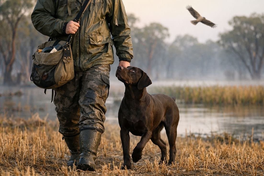 German Shorthaired Pointer Liver Coat Heel Training Macquarie Marshes Nsw