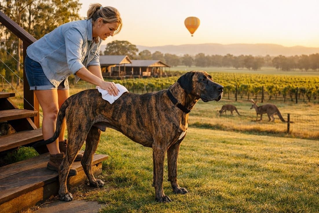 Great Dane Brindle Coat Easy Grooming At Hunter Valley Wine Estate