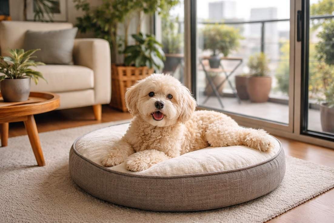 moodle-dog-relaxed-in-apartment-showing-excellent-suitability-for-unit-living Moodle Dog Relaxed In Apartment Showing Excellent Suitability For Unit Living