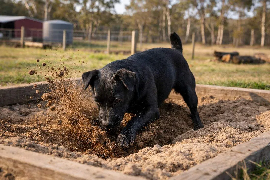 Patterdale Terrier Digging Showing Natural Earth Dog Terrier Instincts