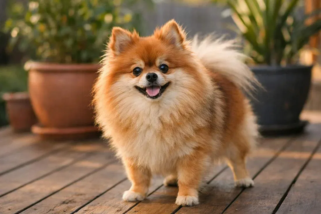 Pomeranian Displaying Bold Lively Temperament Typical Of Breed