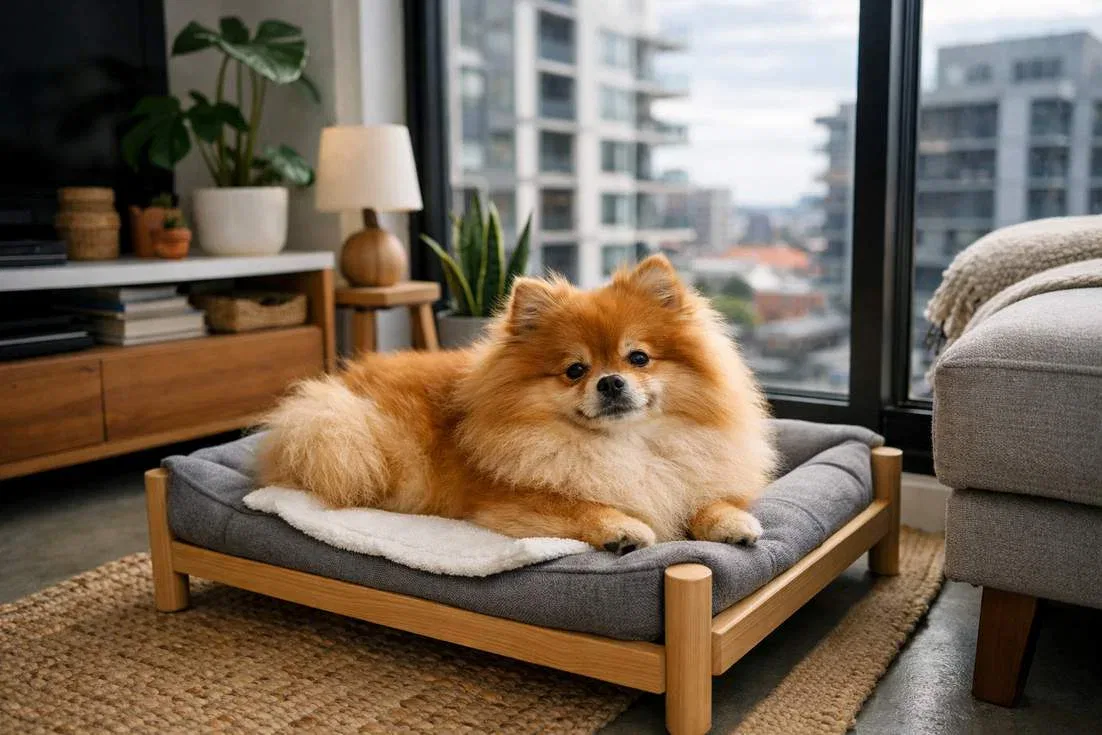 Pomeranian Relaxed In Apartment Showing Excellent Suitability For Unit Living
