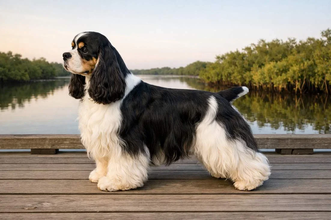American Cocker Spaniel Full Body Side Profile