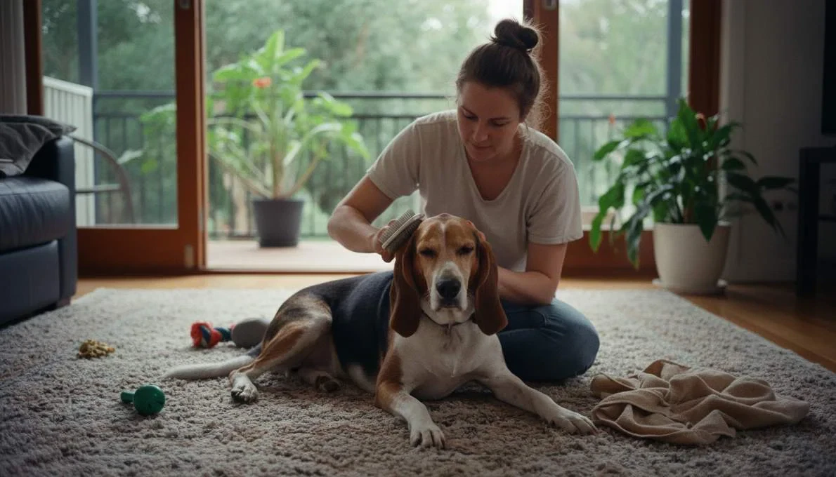 American Foxhound Grooming Brushing