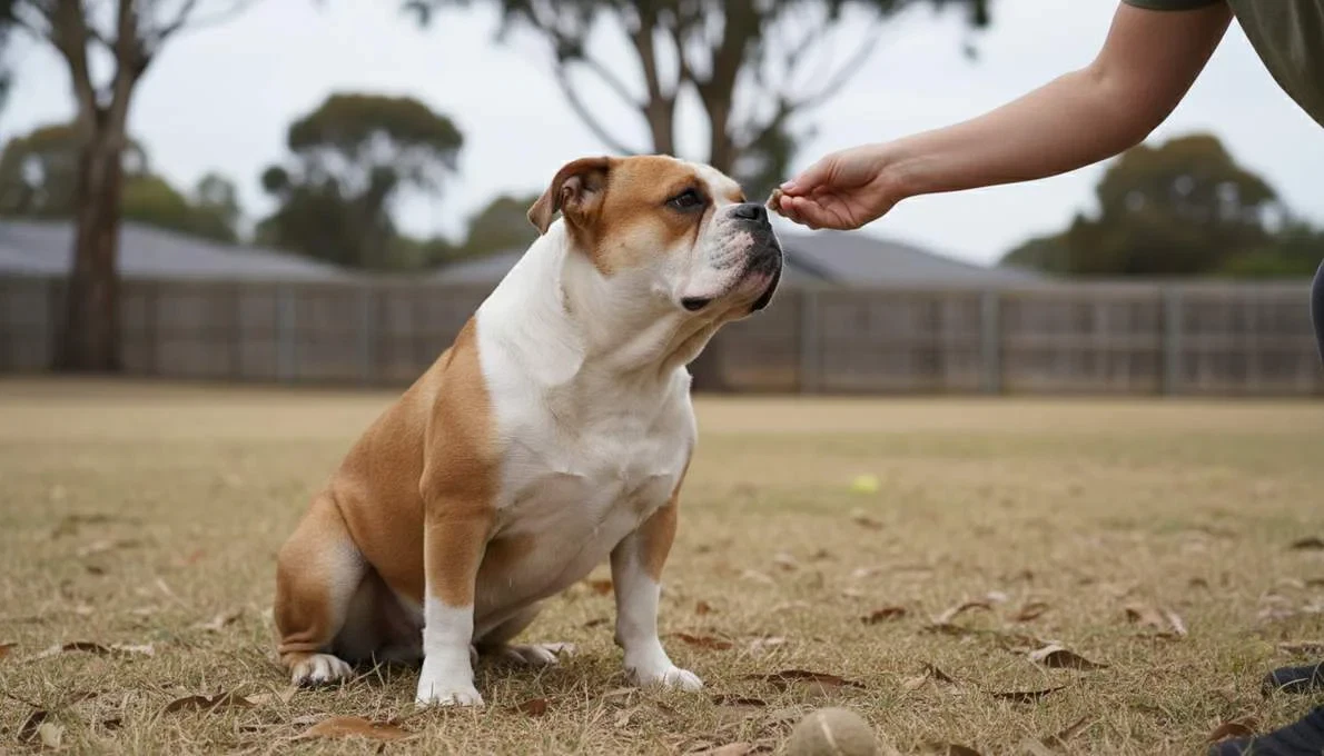 Australian Bulldog Training Sit