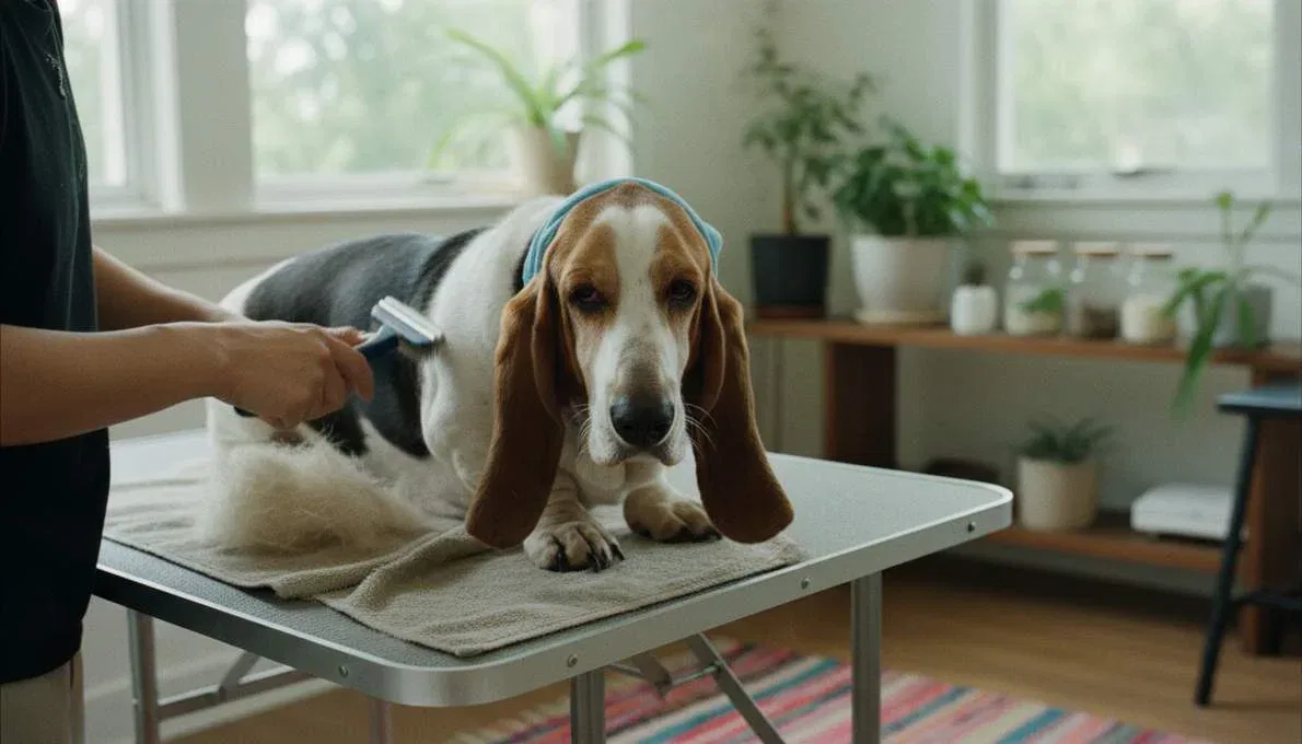 Basset Hound Grooming Brushing