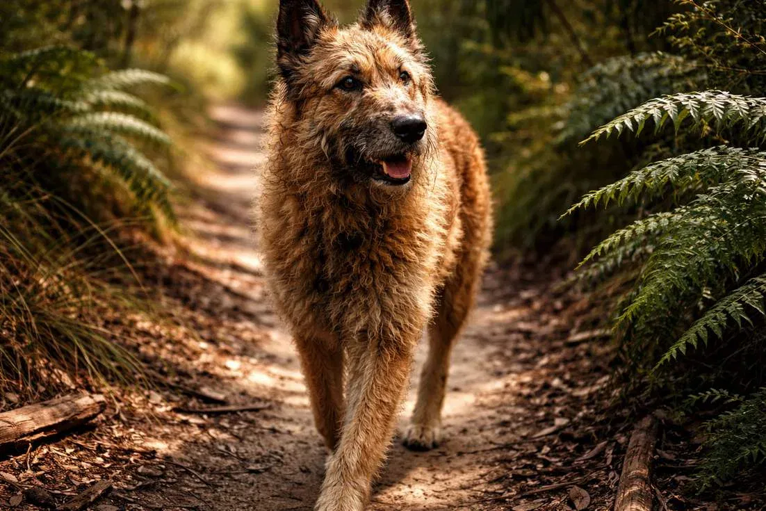 Belgian Laekenois Exploring Bush Trail