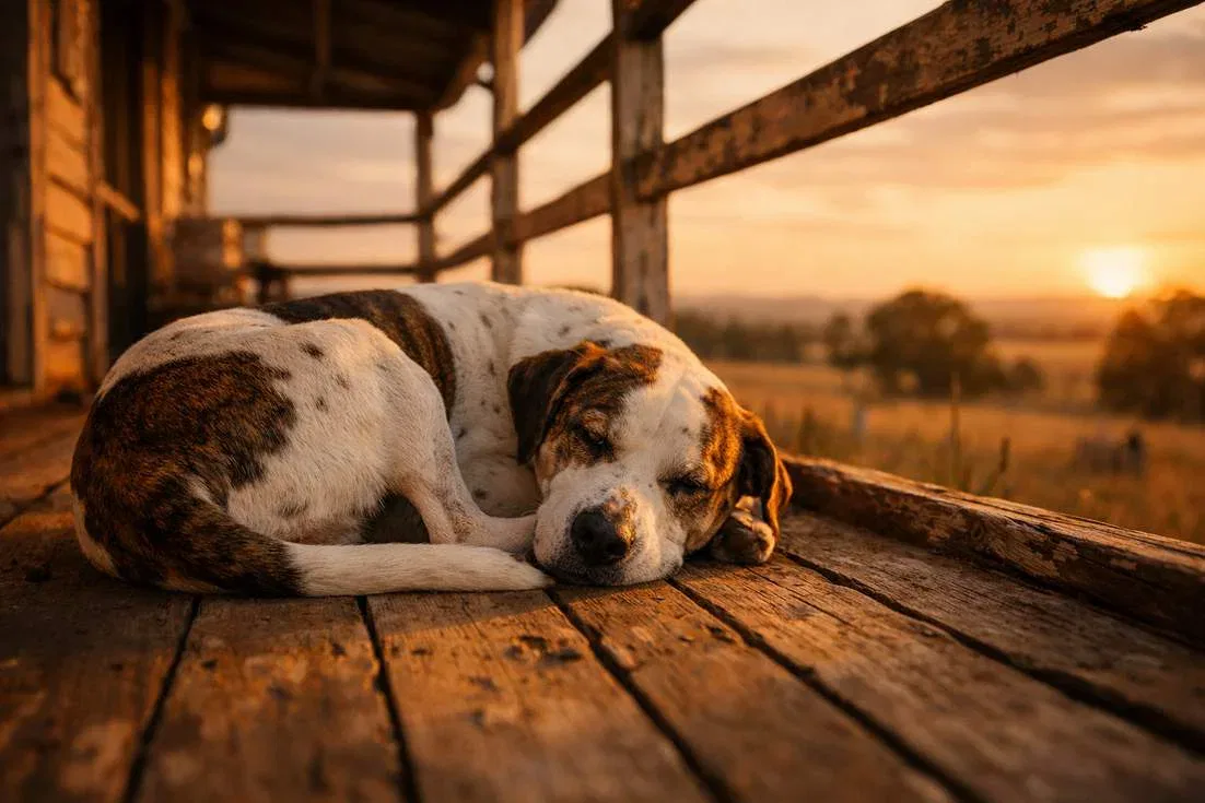 Bull Arab Resting Peacefully On Verandah