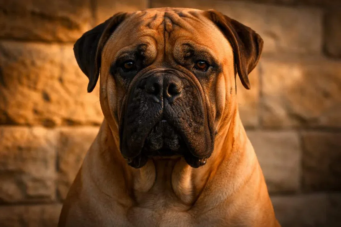 Bullmastiff With Dark Mask Showing Calm Powerful Expression