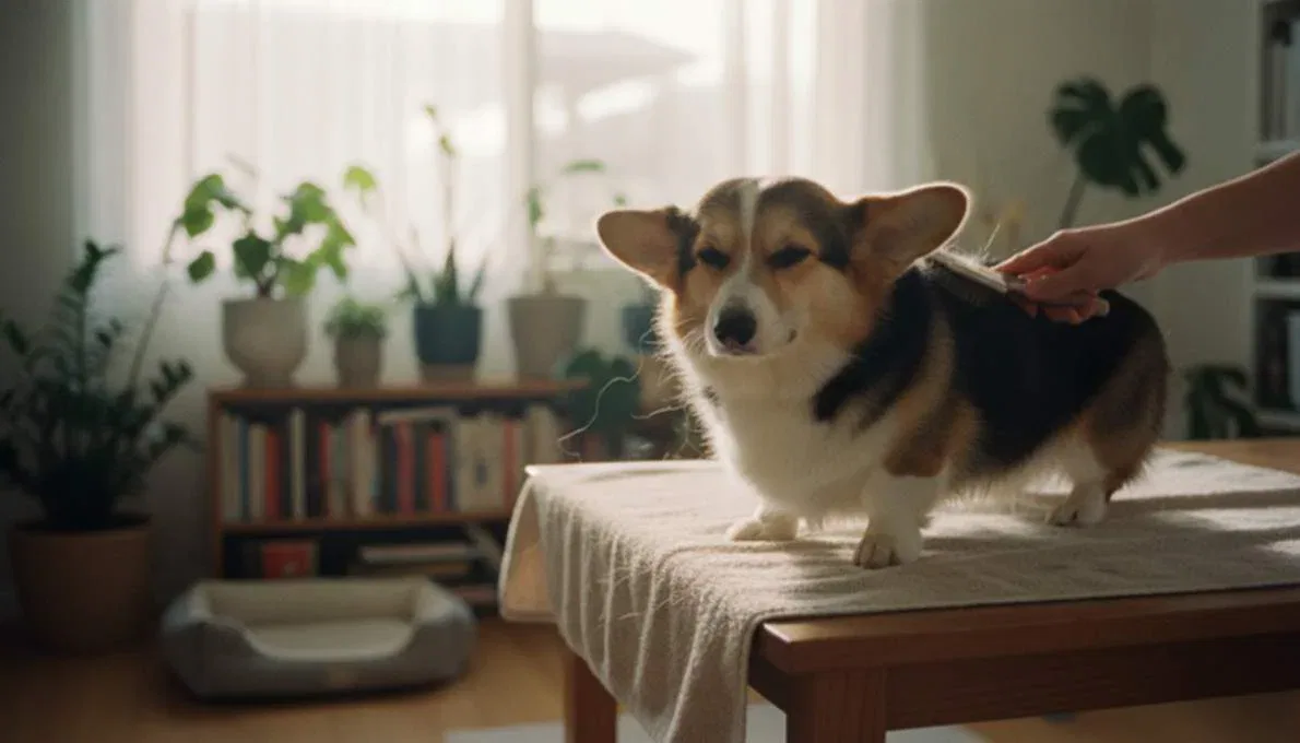 Corgi Dog Grooming Brushing