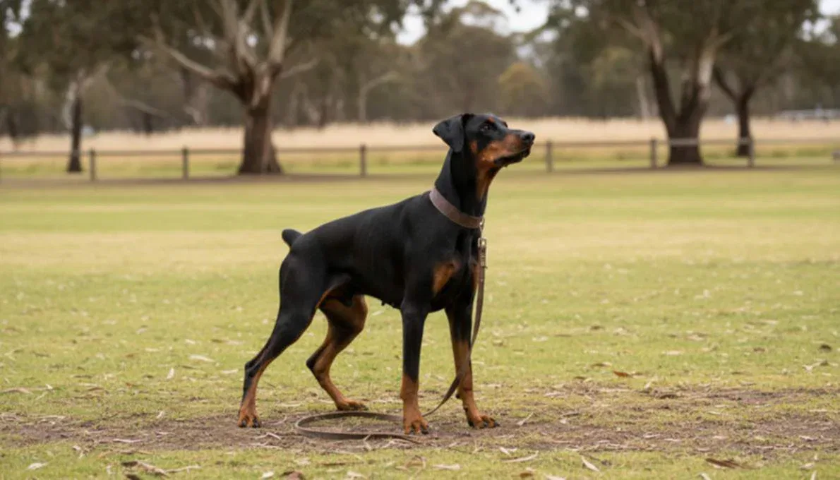 Dobermann Training Sit
