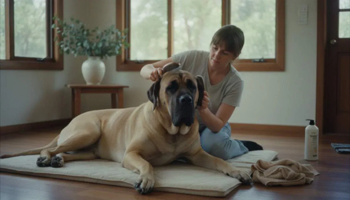 English Mastiff Grooming Brushing