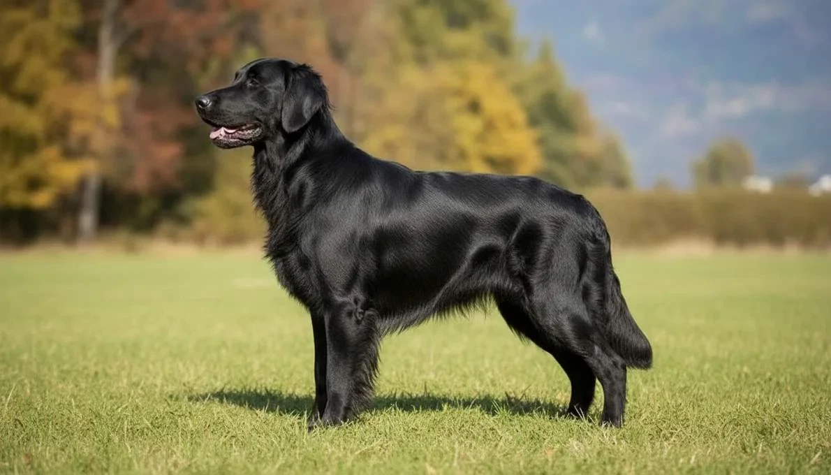 Flat Coated Retriever Dog Standing