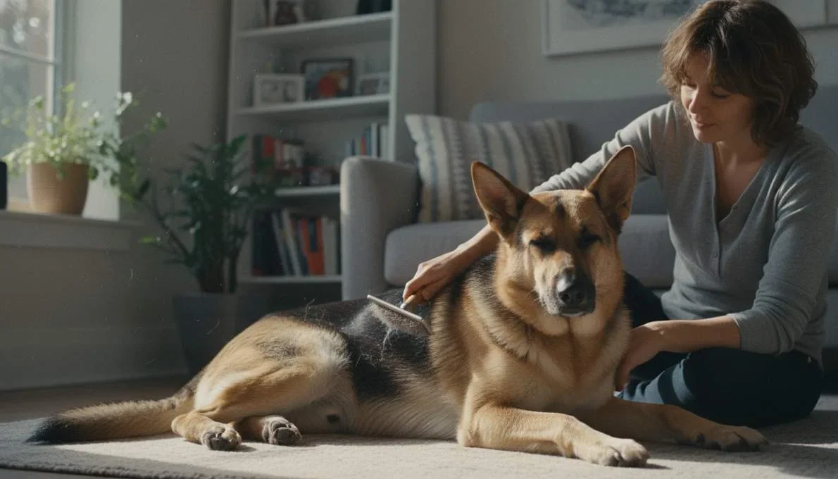 German Shepherd Grooming Brushing
