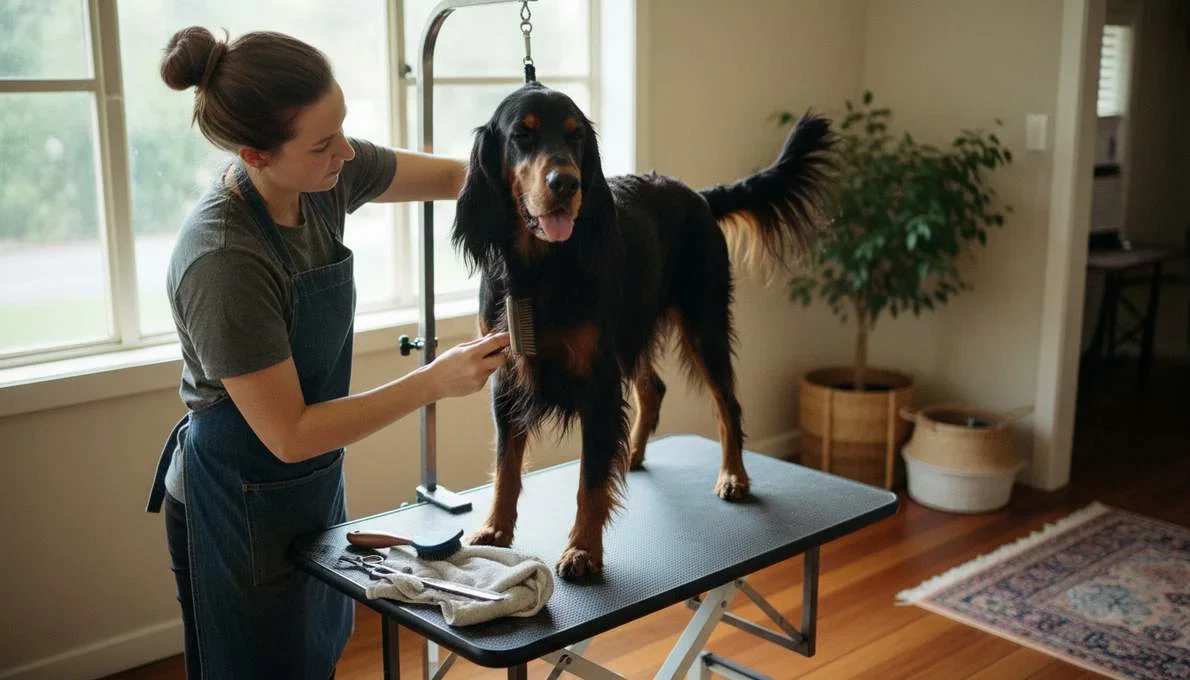 Gordon Setter Grooming Brushing
