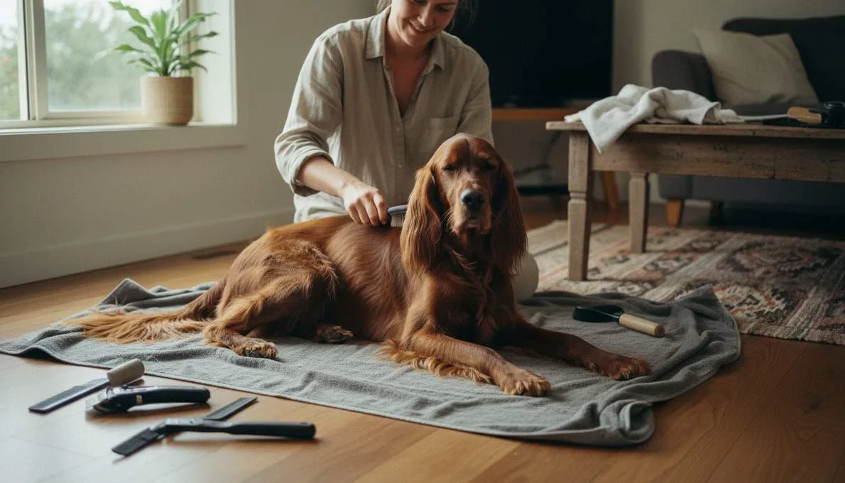 Irish Setter Grooming Brushing