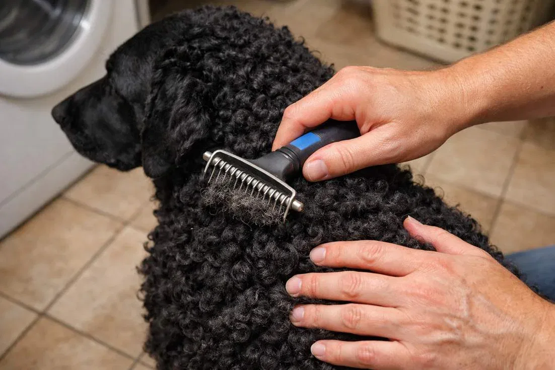 Owner Grooming Curly Coated Retrievers Distinctive Curly Coat