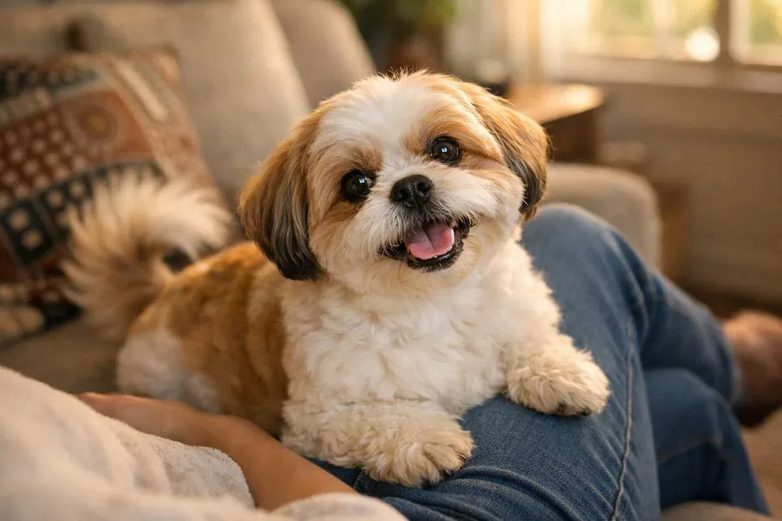 Shih Tzu Displaying Affectionate Loving Temperament Typical Of Breed