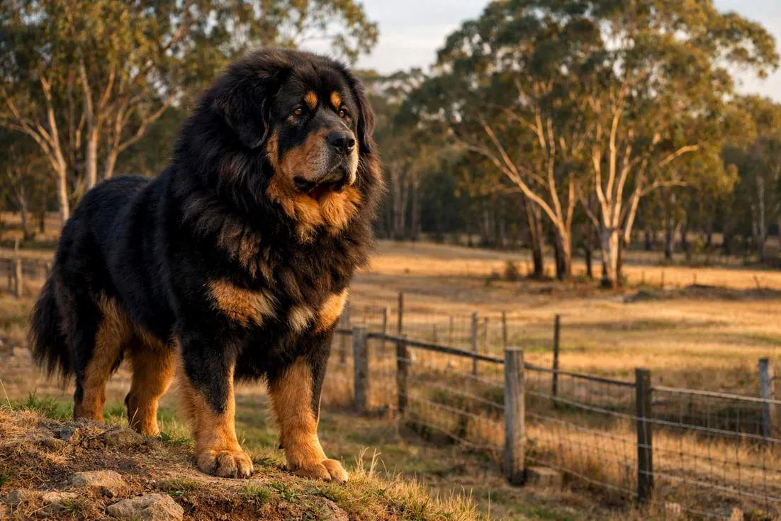 Tibetan Mastiff Displaying Calm Watchful Guardian Temperament Typical Of Breed
