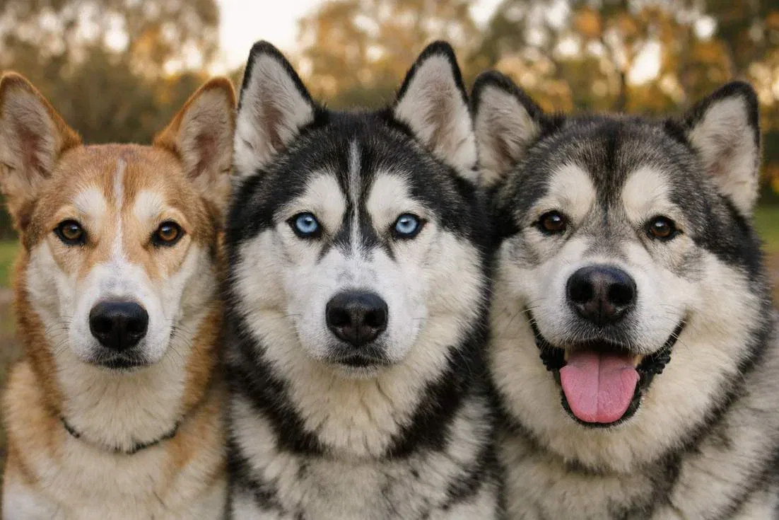 Alaskan Husky Siberian Husky And Alaskan Malamute