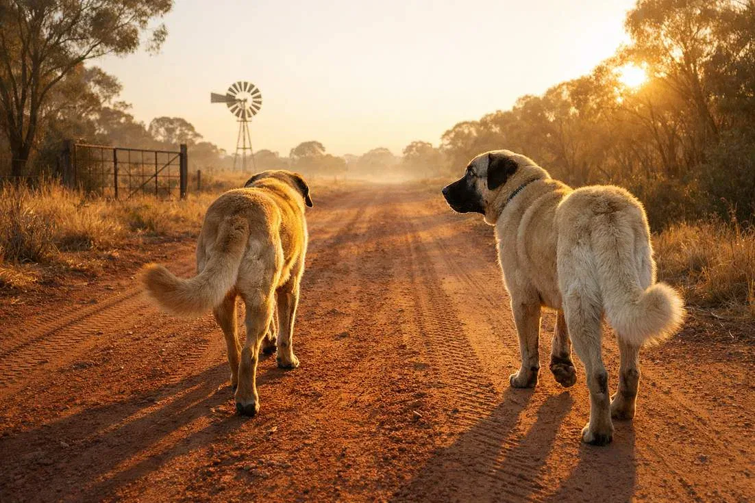 Anatolian Shepherd Walking With Kangal