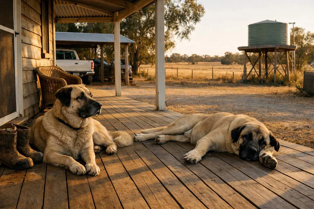 Anatolian Shepherd With Kangal At Deck