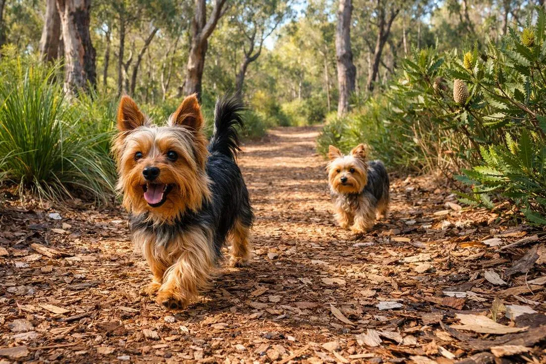 Australian Silky Terrier Vs Yorkshire Terrier Running