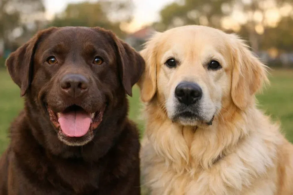 Home 6 chocolate lab vs golden retriever
