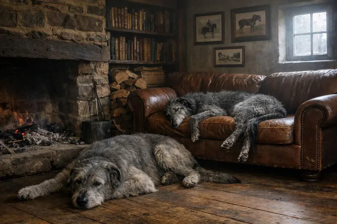 deerhound-and-irish-wolfhound-at-lounge-area Deerhound And Irish Wolfhound At Lounge Area