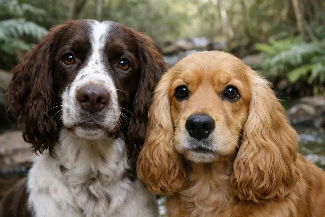 English Springer Spaniel And Cocker Spaniel