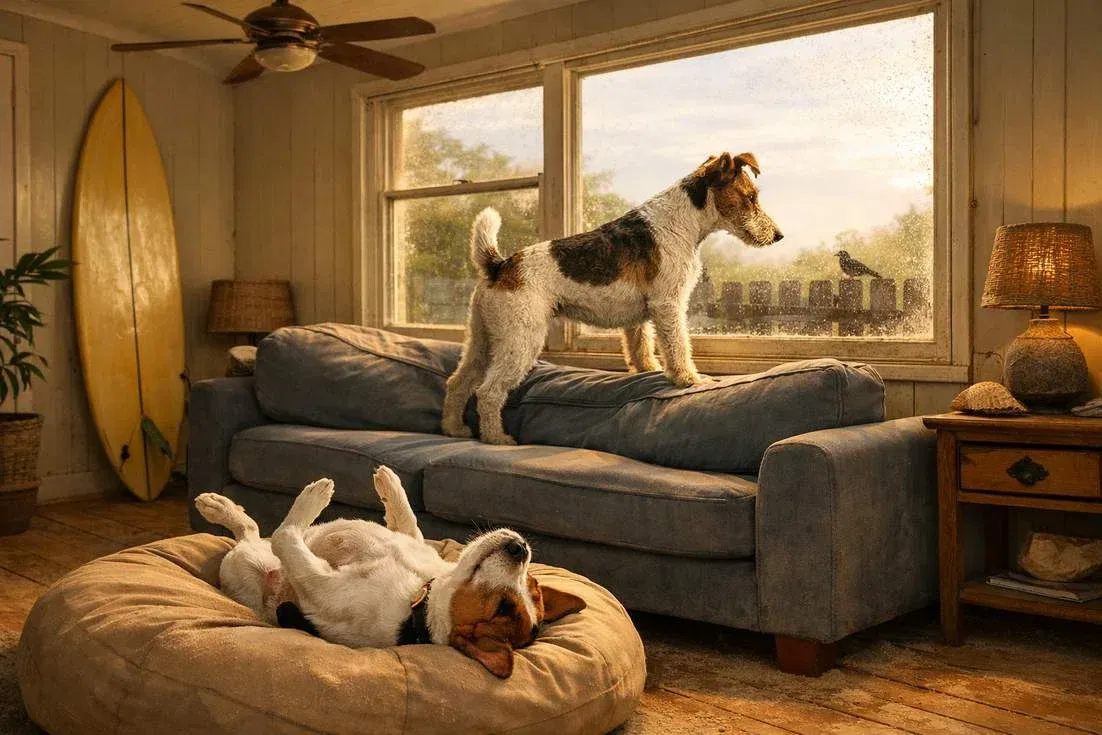 fox-terrier-and-jack-russell-in-home Fox Terrier And Jack Russell In Home