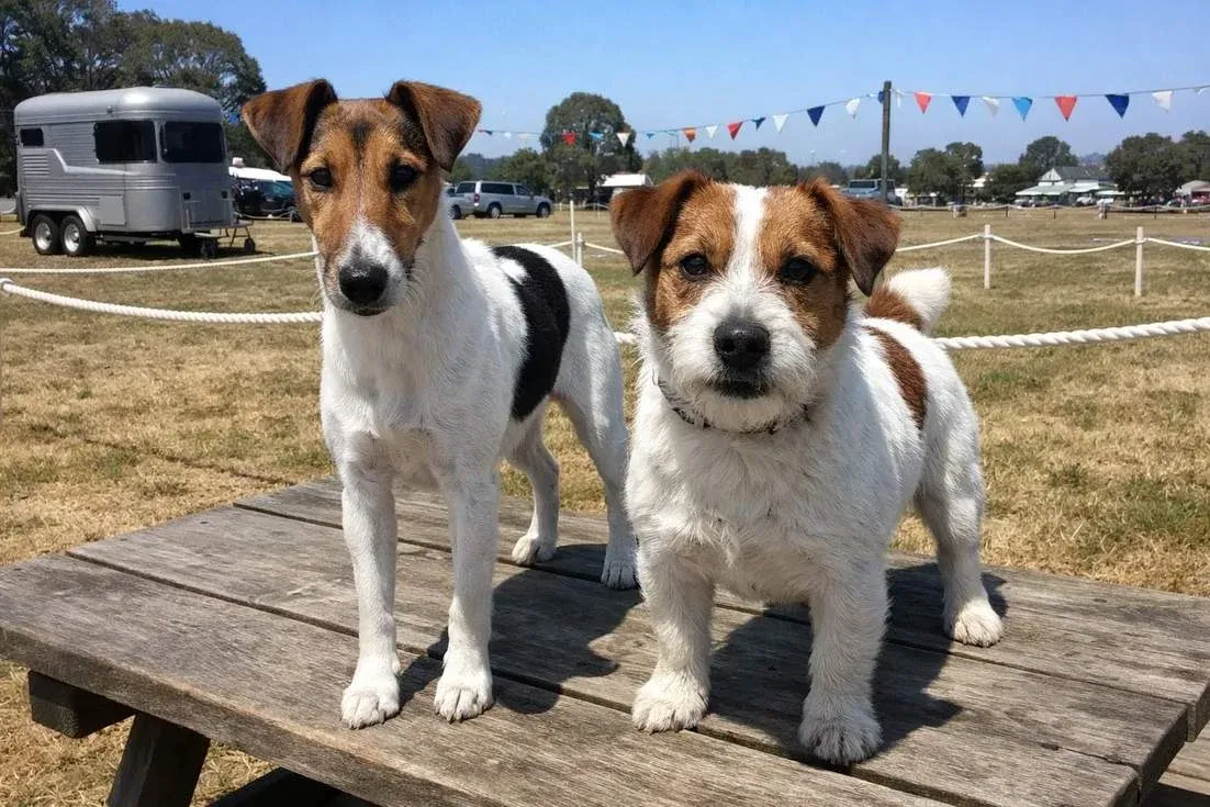 fox-terrier-and-jack-russell-standing Fox Terrier And Jack Russell Standing