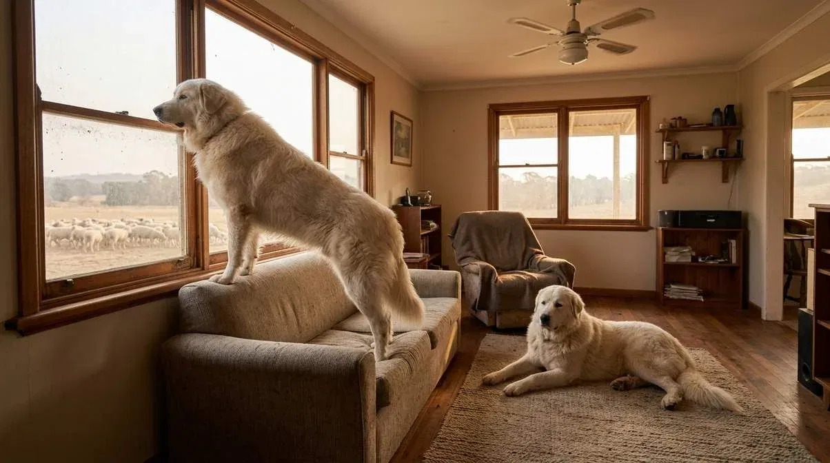 great-pyrenees-vs-maremma-sheepdog-at-lounge Great Pyrenees Vs Maremma Sheepdog At Lounge