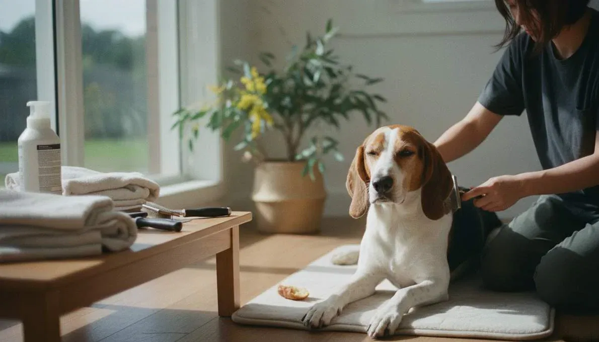 Harrier Dog Breed Grooming Brushing