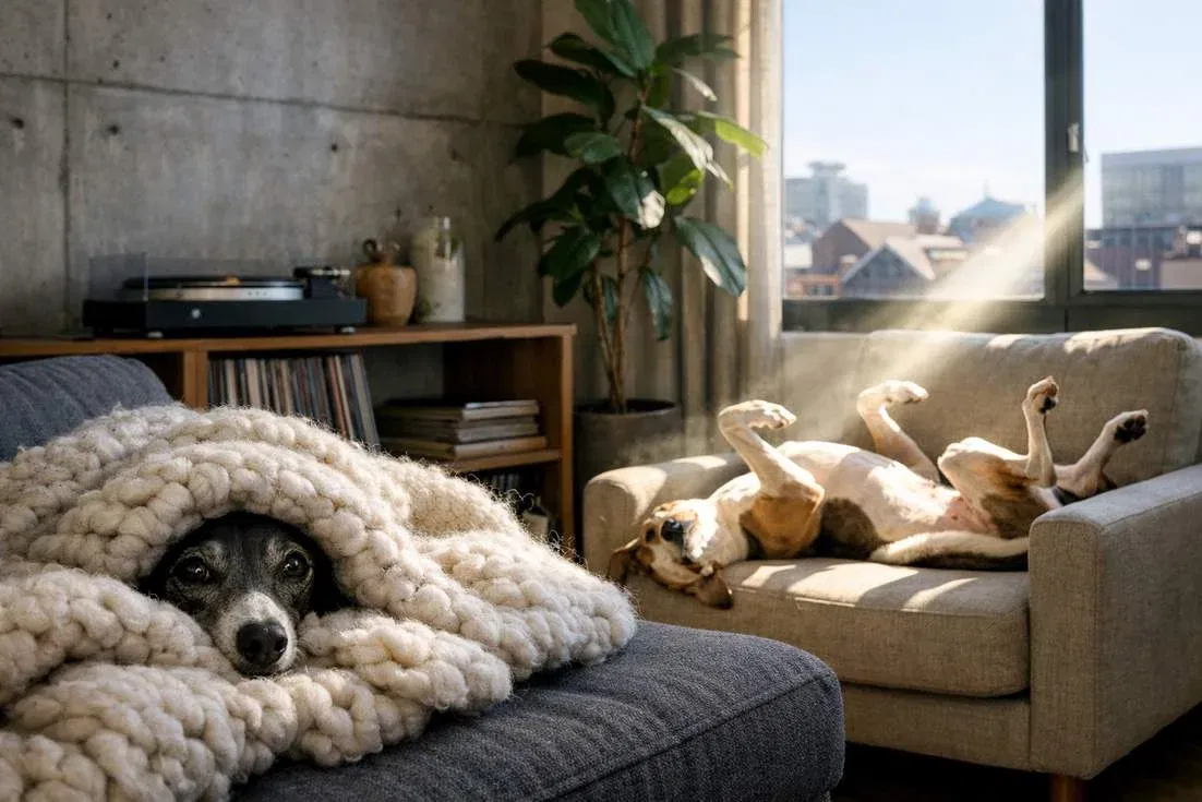 Italian Greyhound And Whippet At Lounge