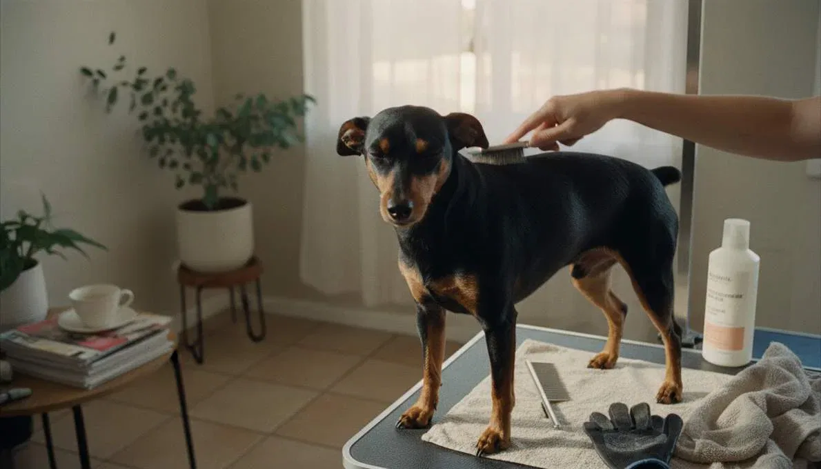 Manchester Terrier Grooming Brushing