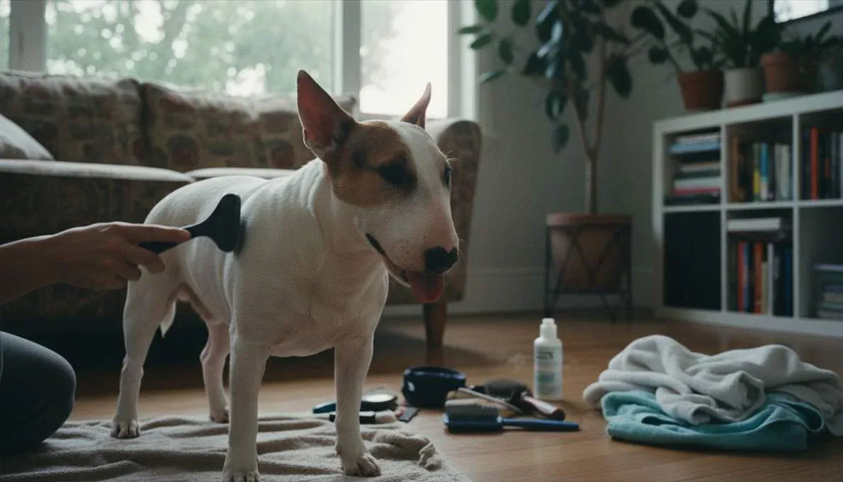 Miniature Bull Terrier Grooming Brushing