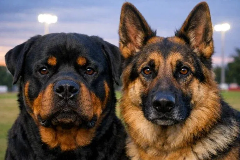 Rottweiler vs German Shepherd: Size, Traits & More 1 Rottweiler With German Shepherd
