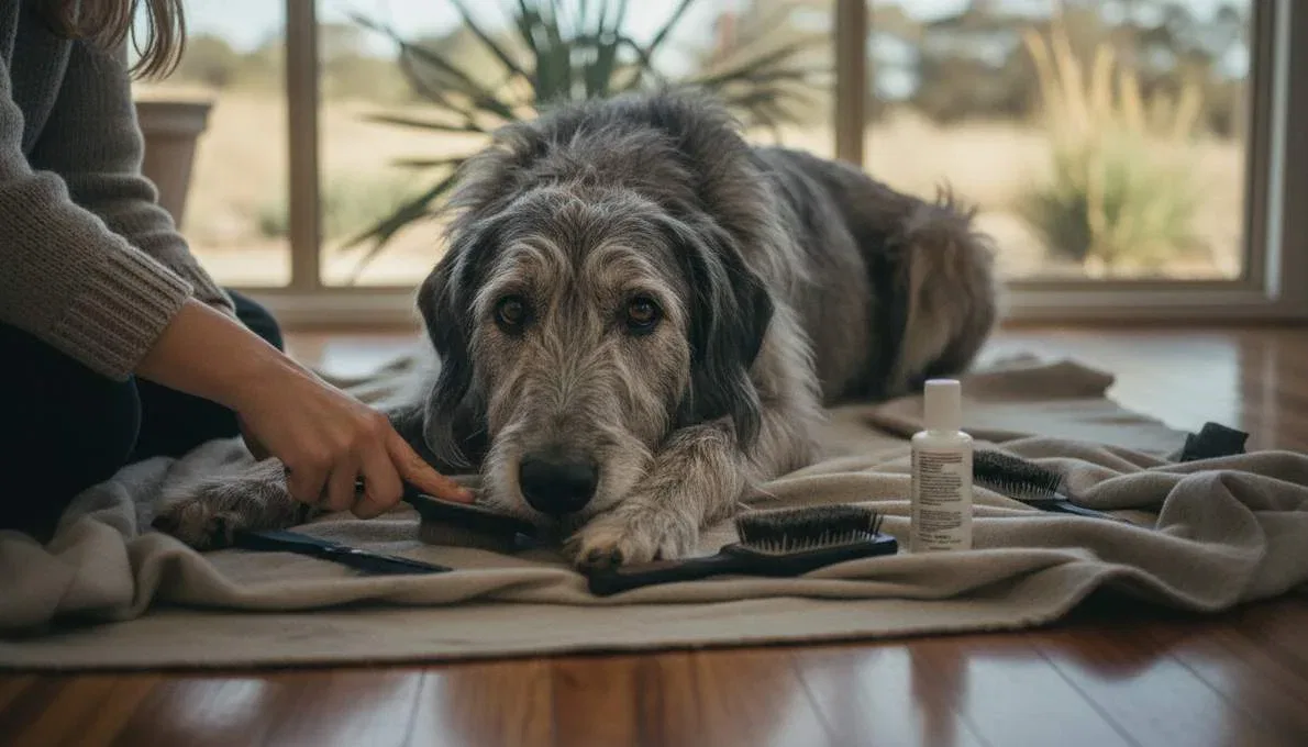 Scottish Deerhound Grooming Brushing