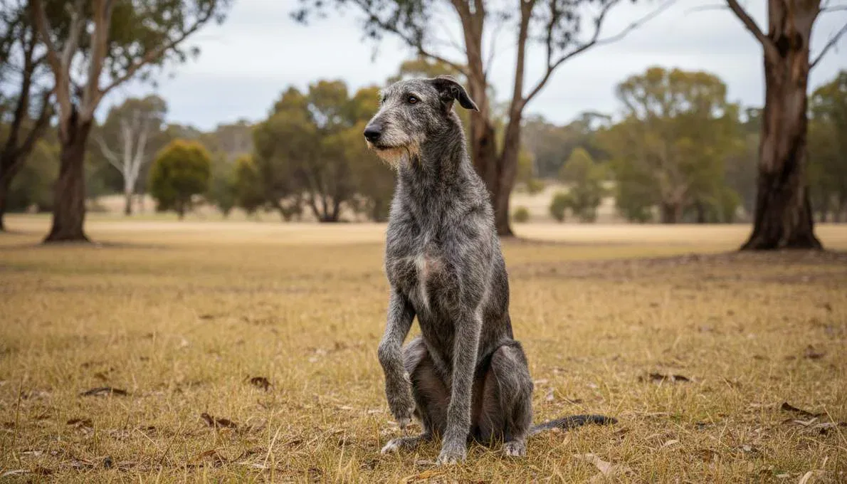 Scottish Deerhound Training Sit