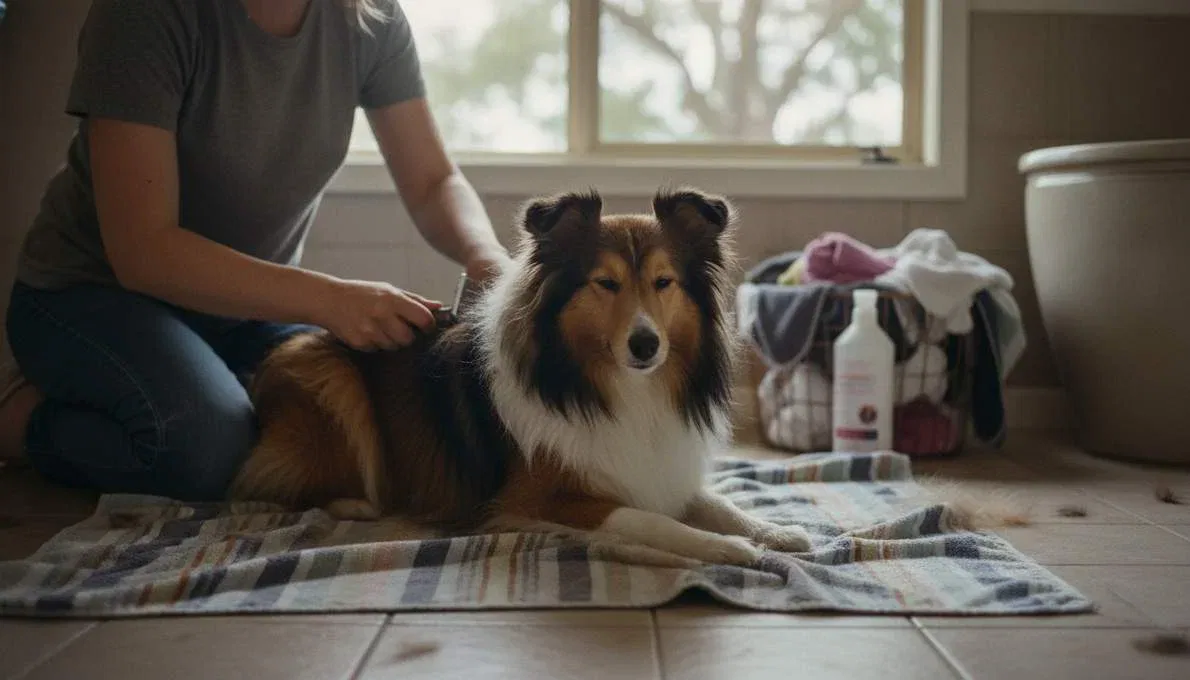 Sheltie Grooming Brushing