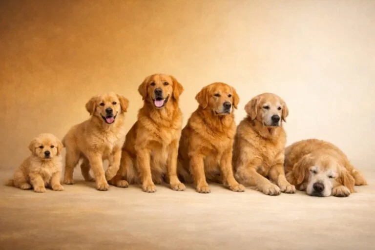 Six Life Stages Of A Golden Dog From Puppy To Senior