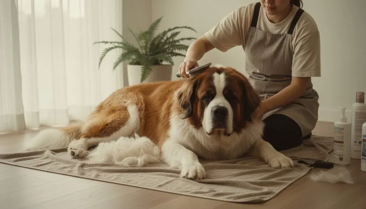 St Bernard Grooming Brushing