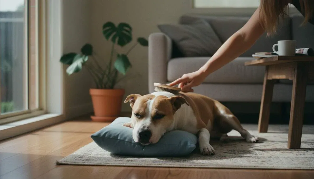 Staffordshire Bull Terrier Grooming Brushing