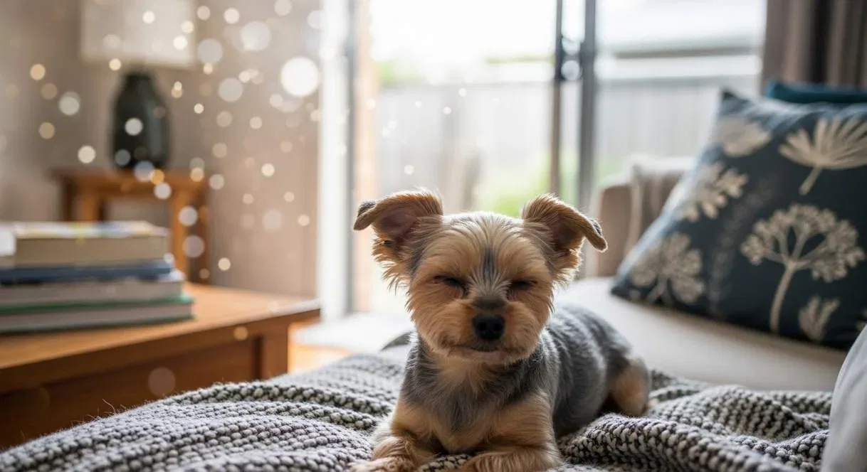 Teacup Yorkshire Terrier At Launge