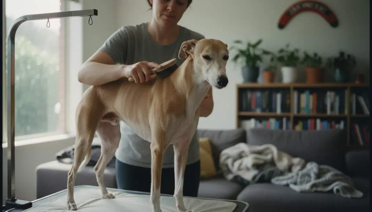 Whippet Grooming Brushing