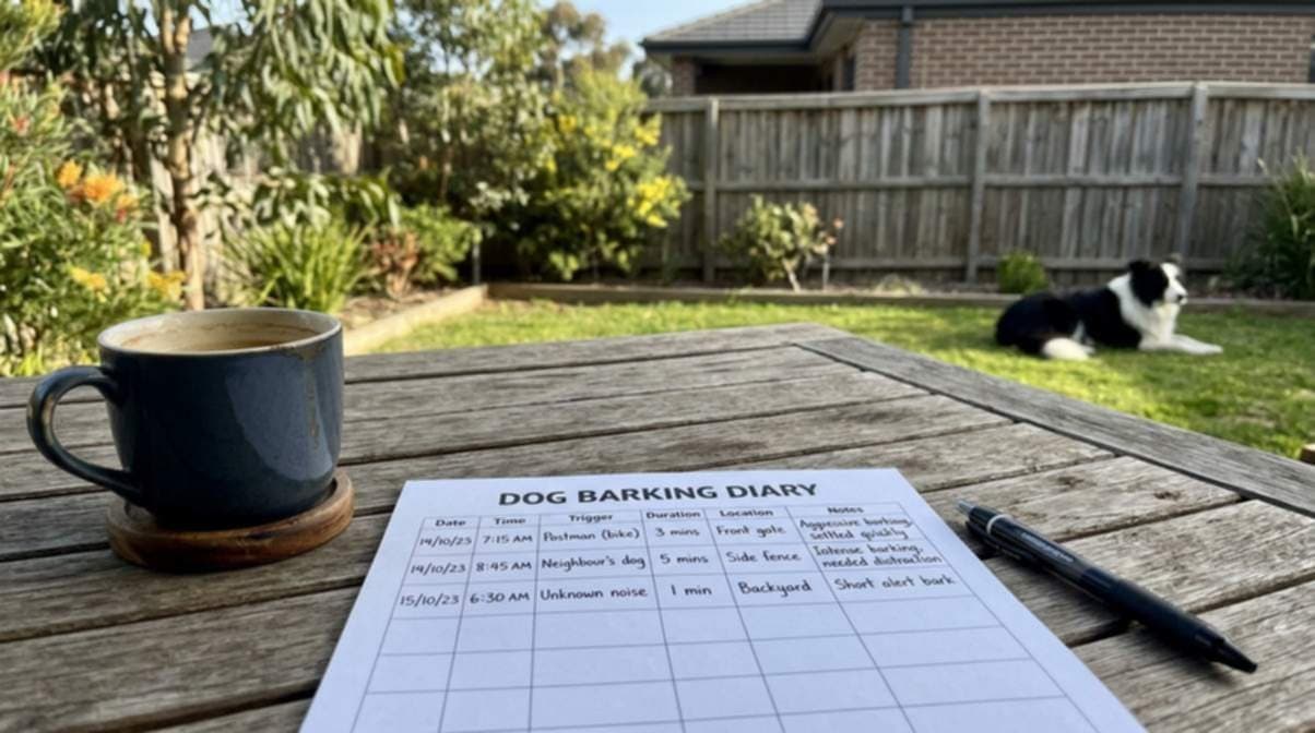 Dog Barking Tracking Sheet On Table