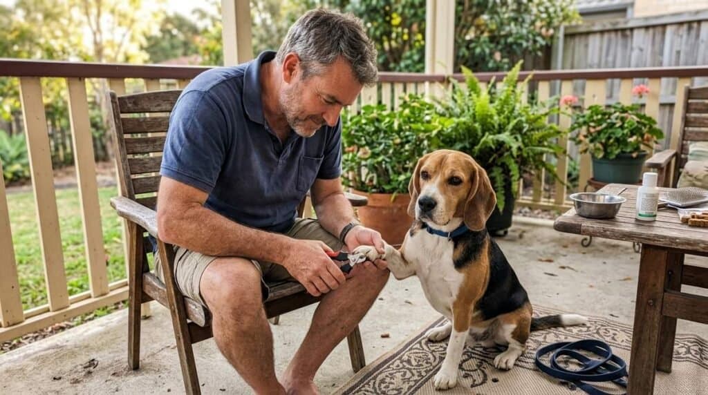 Owener Clipping Dog Nails