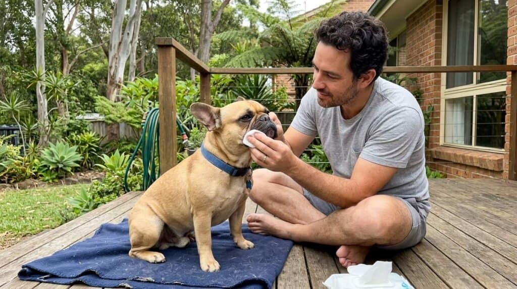 Home 1 Owner Cleaning French Bulldog